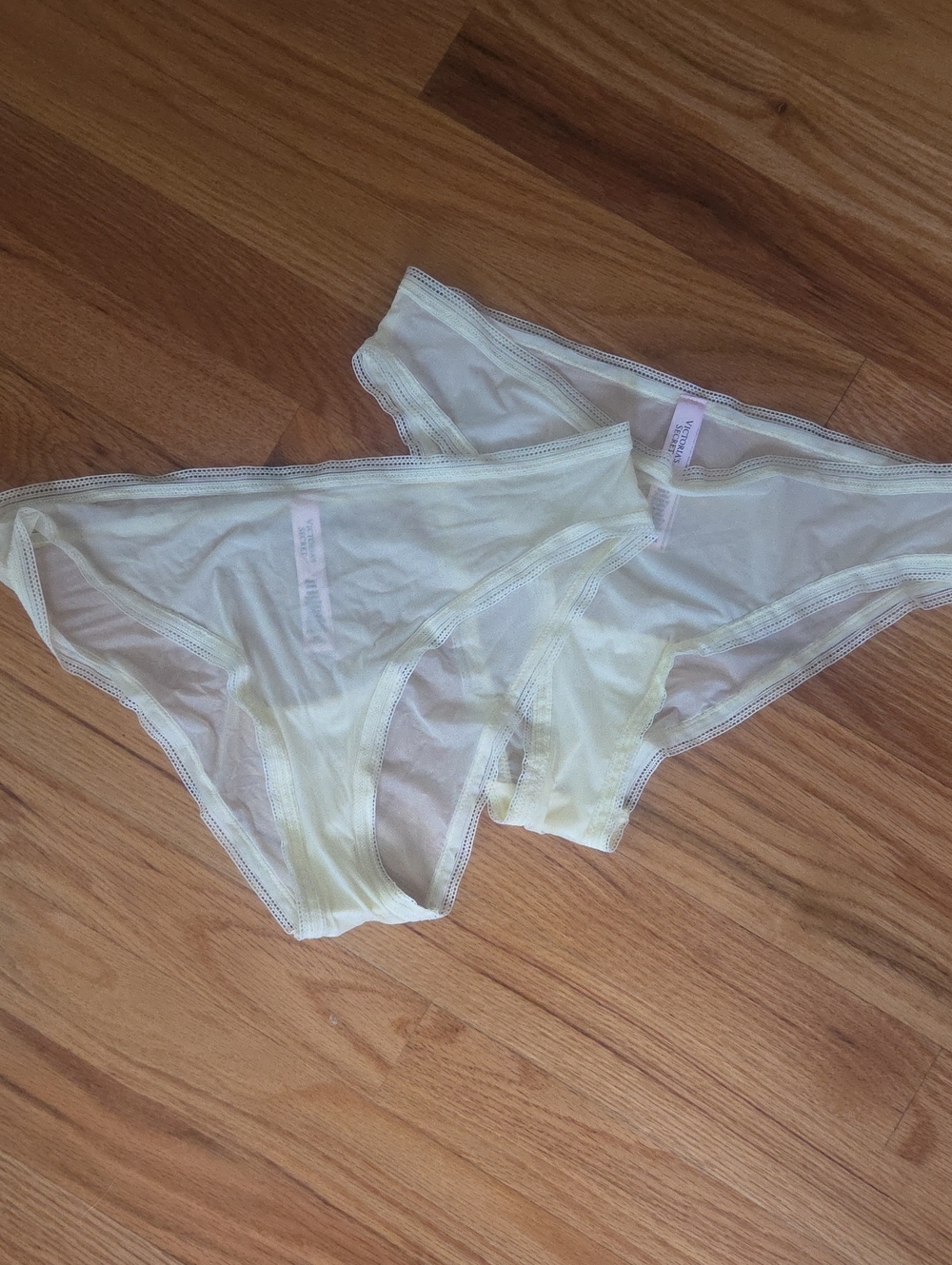 Victoria's Secret Sheer Bikini Briefs - Pale Yellow